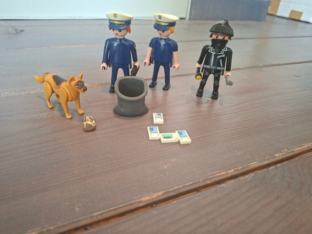 Playmobil setje politie met boef en speurhond, Complete set, Ophalen of Verzenden, Zo goed als nieuw, City life