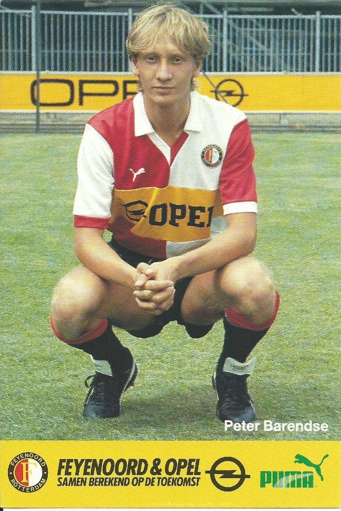 1985-1986 fotokaart Opel - Peter Barendse Feyenoord, Verzamelen, Sportartikelen en Voetbal, Verzenden, Zo goed als nieuw, Feyenoord