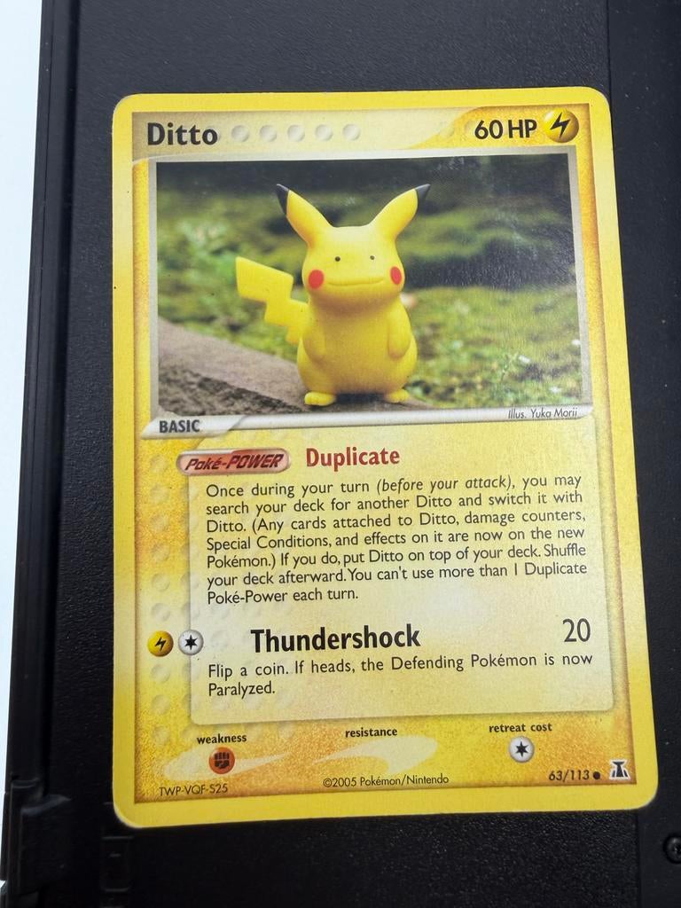 Pokémon Kaart: Ditto (Pikachu) - Holo - EX Delta Species, Ophalen of Verzenden, Gebruikt, Losse kaart