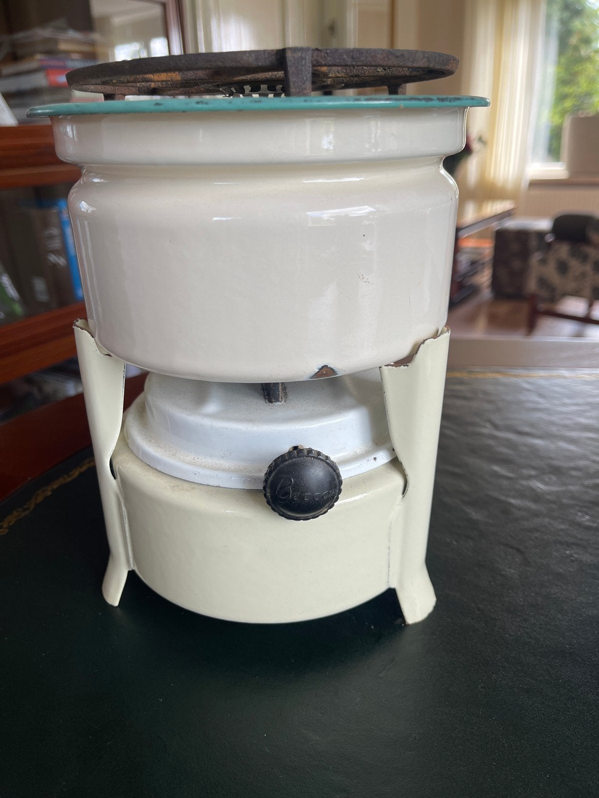 Vintage petroleumstel, wit geëmailleerd, Antiek en Kunst, Antiek | Emaille, Ophalen