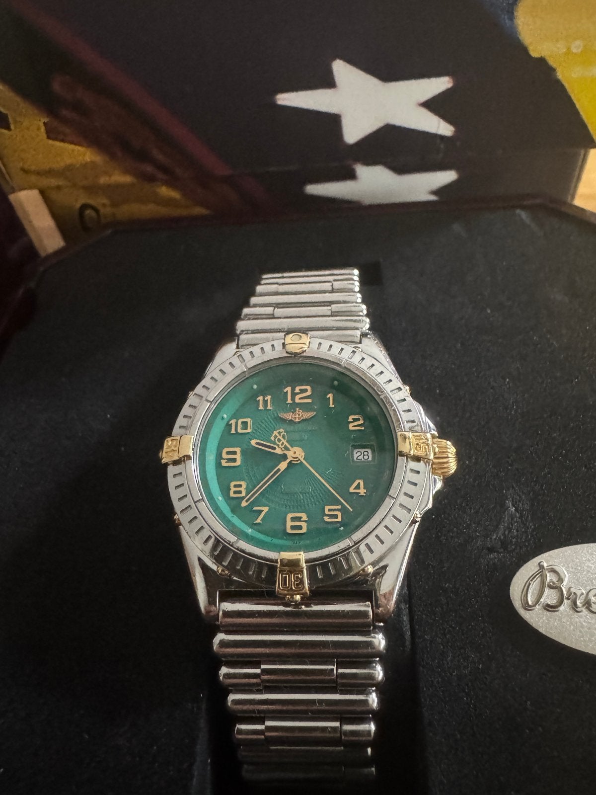 Breitling Wings Lady B67050 Staal/Goud rouleaux band, Staal, Polshorloge, Zo goed als nieuw, Ophalen