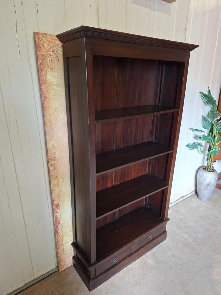 Koloniaal teakhouten boekenkast afm: 97x32m en 180cm hoog., Ophalen of Verzenden, 25 tot 50 cm, 150 tot 200 cm