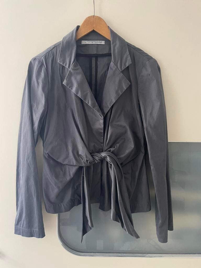 Duifgrijs katoenen jasje Cora Kemperman, L, Kleding | Dames, Maat 42/44 (L), Ophalen of Verzenden, Zo goed als nieuw, Jasje