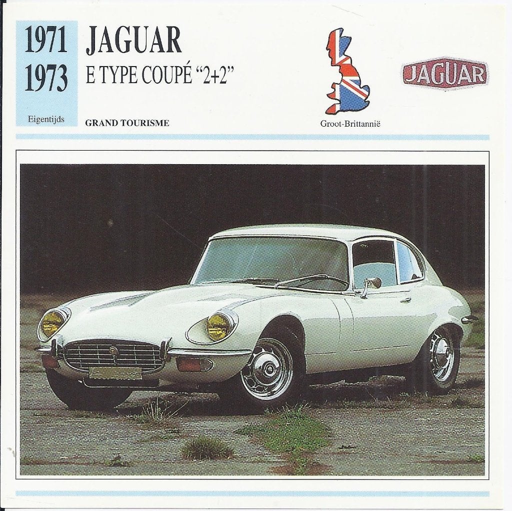 Ma937 autokaart jaguar e type coupe 2+2 ( 1972 - 1973 ), Ophalen of Verzenden, Zo goed als nieuw, Auto's