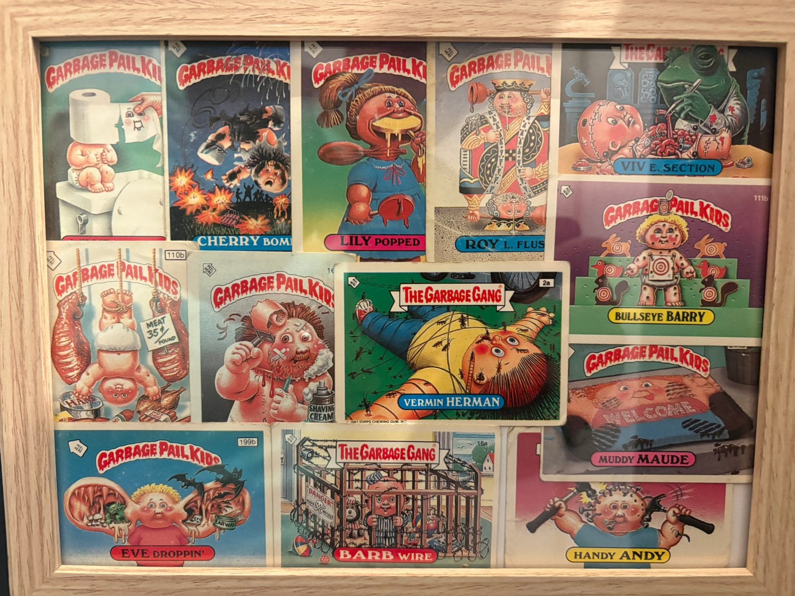 Garbage Pail Kids ingelijst - Unieke verzameling, Ophalen of Verzenden, Gebruikt