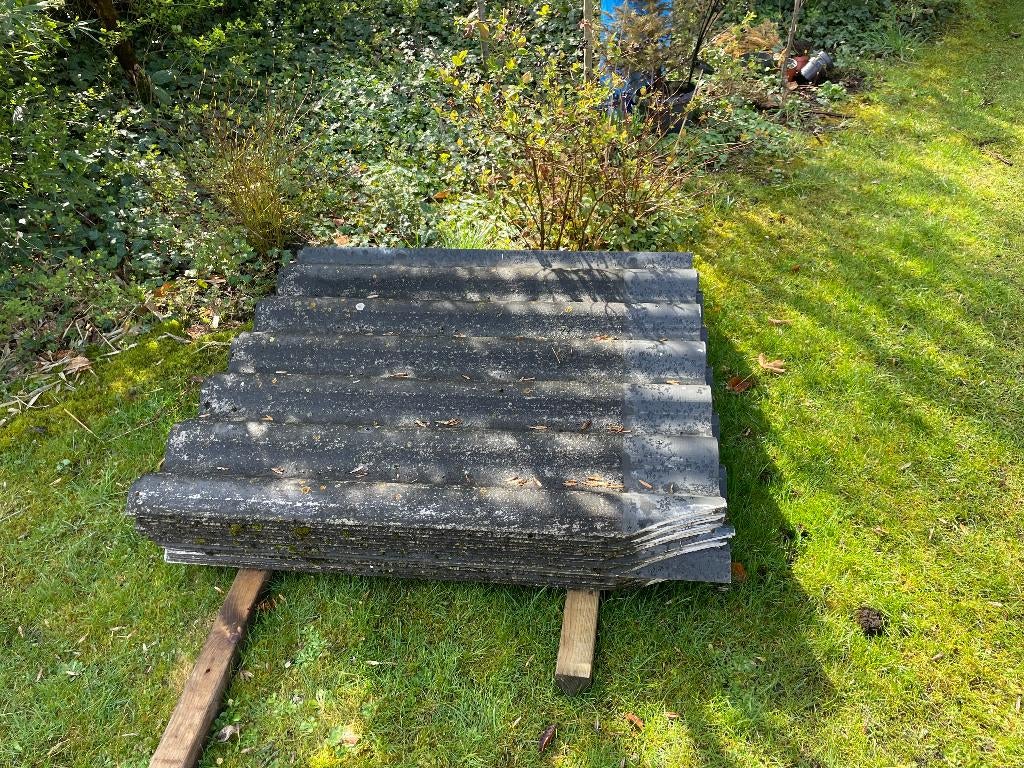 te koop Asbest vrije golfplaten Eternit, Doe-het-zelf en Verbouw, Ophalen, Overige materialen, Gebruikt, Zwart