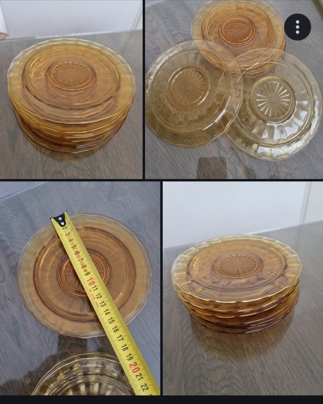 amber glas vintage borden, Ophalen of Verzenden, Bord(en), Overige stijlen, Glas