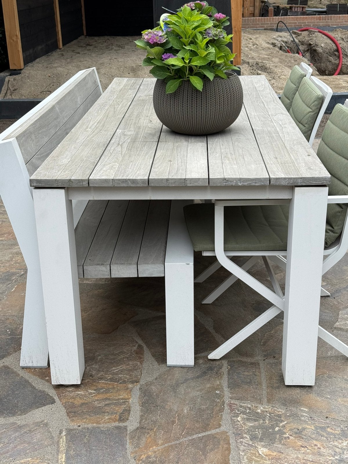 Life eettafel set, Tuin en Terras, Tuinsets en Loungesets, Ophalen, Gebruikt, Bank, 6 zitplaatsen