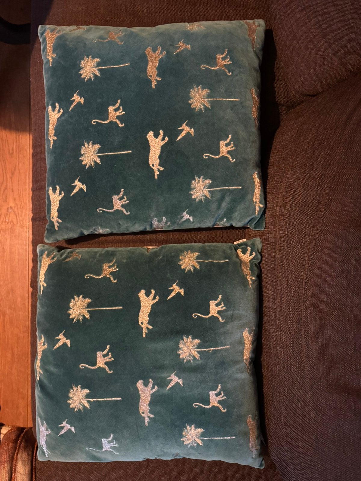 Twee groene Sissy Boy sierkussens, Ophalen, Zo goed als nieuw, Groen, Vierkant