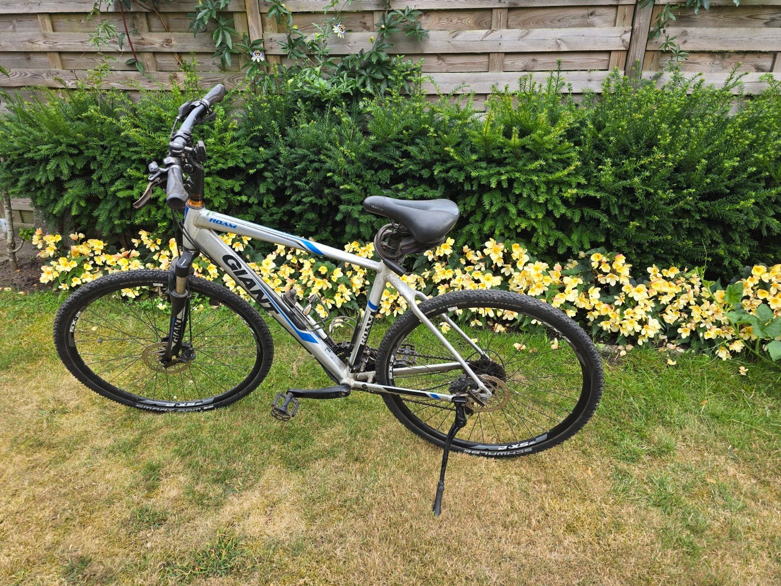 Giant Roam Herenfiets - Zilver/Blauw, Ophalen, 28 inch, Gebruikt, Vering