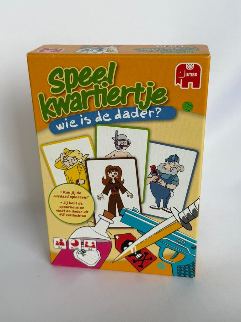 JUMBO Speelkwartiertje Wie is de Dader, Ophalen of Verzenden, Gebruikt, Kwartet(ten)