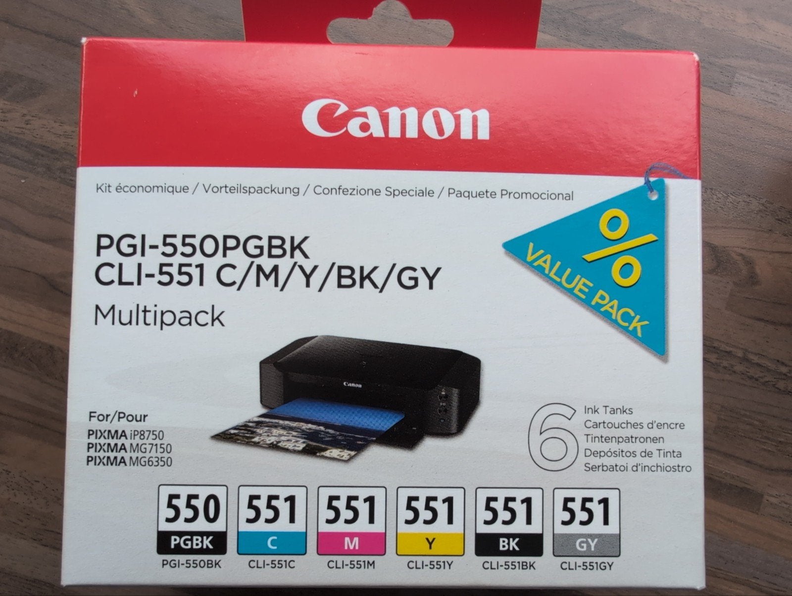 Canon PGI-550PGBK CLI-551 Multipack Inktpatronen, Ophalen of Verzenden, Nieuw, Cartridge, Canon
