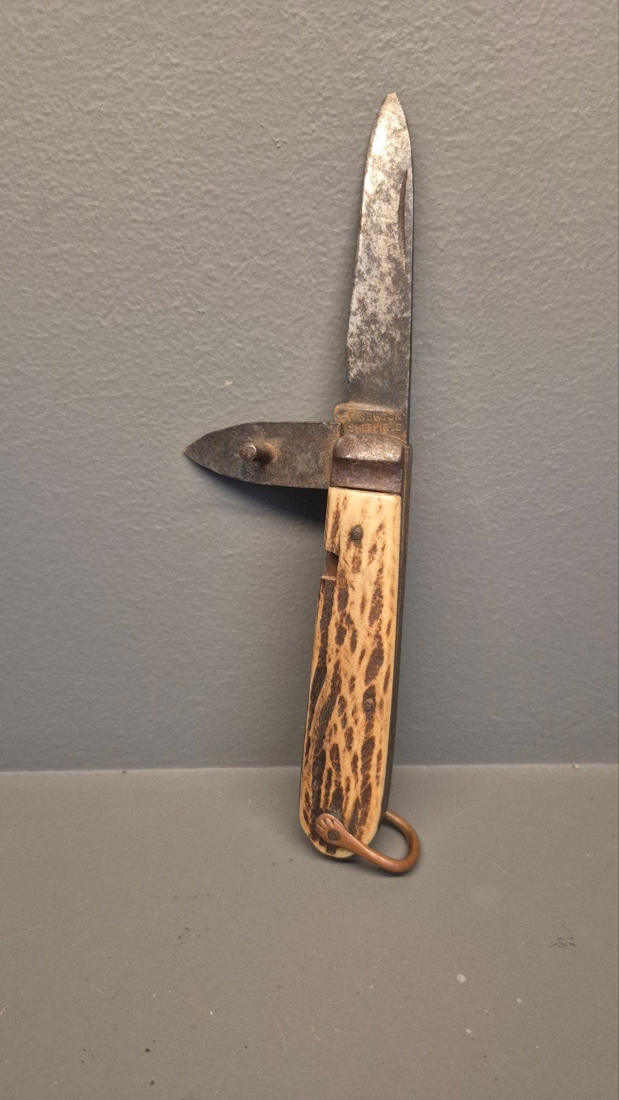 Antiek F. Newton Sheffield Zakmes - 18.5 CM, Ophalen of Verzenden