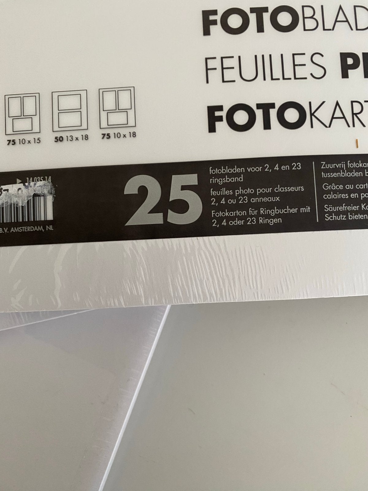 Hema Fotobladen voor Ringband - Zuurvrij - 125 stuks, Wit, Met pergamijn tussenbladen, Ophalen of Verzenden, Hema