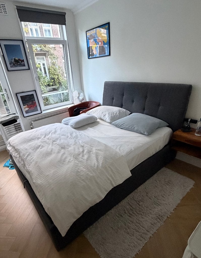 IKEA IDANÄS bed met opbergruimte 160 x 200 cm, Huis en Inrichting, Ophalen, Tweepersoons, Zo goed als nieuw, 200 cm