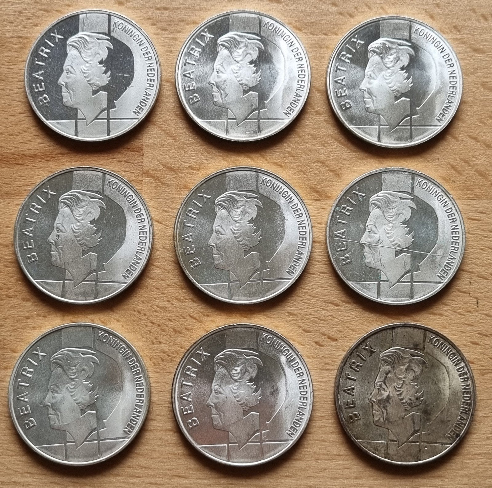 9 Zilveren 10 guldens Benelux 1994 Beatrix., Setje, Koningin Beatrix, Zilver, Ophalen of Verzenden