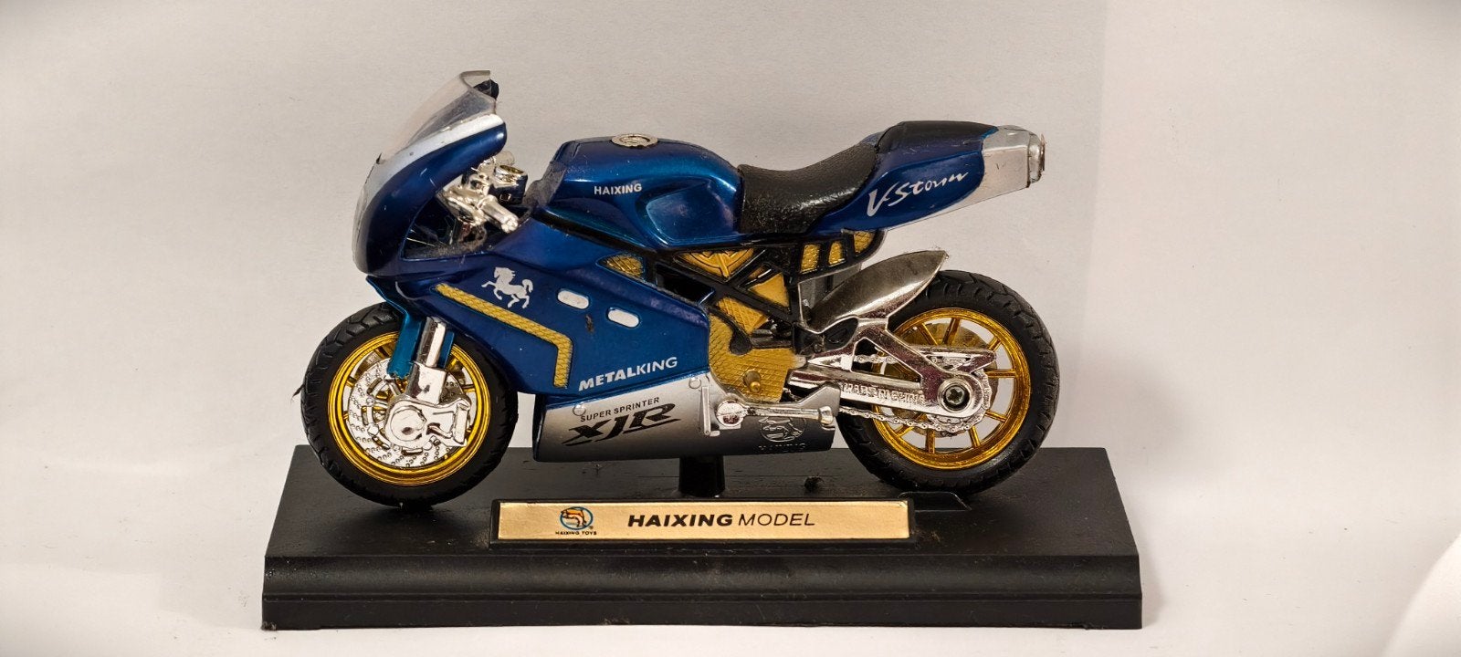 Haixing Model Sportmotor Schaalmodel – Blauw/Goud, Ophalen of Verzenden, Zo goed als nieuw, Motor, Overige merken