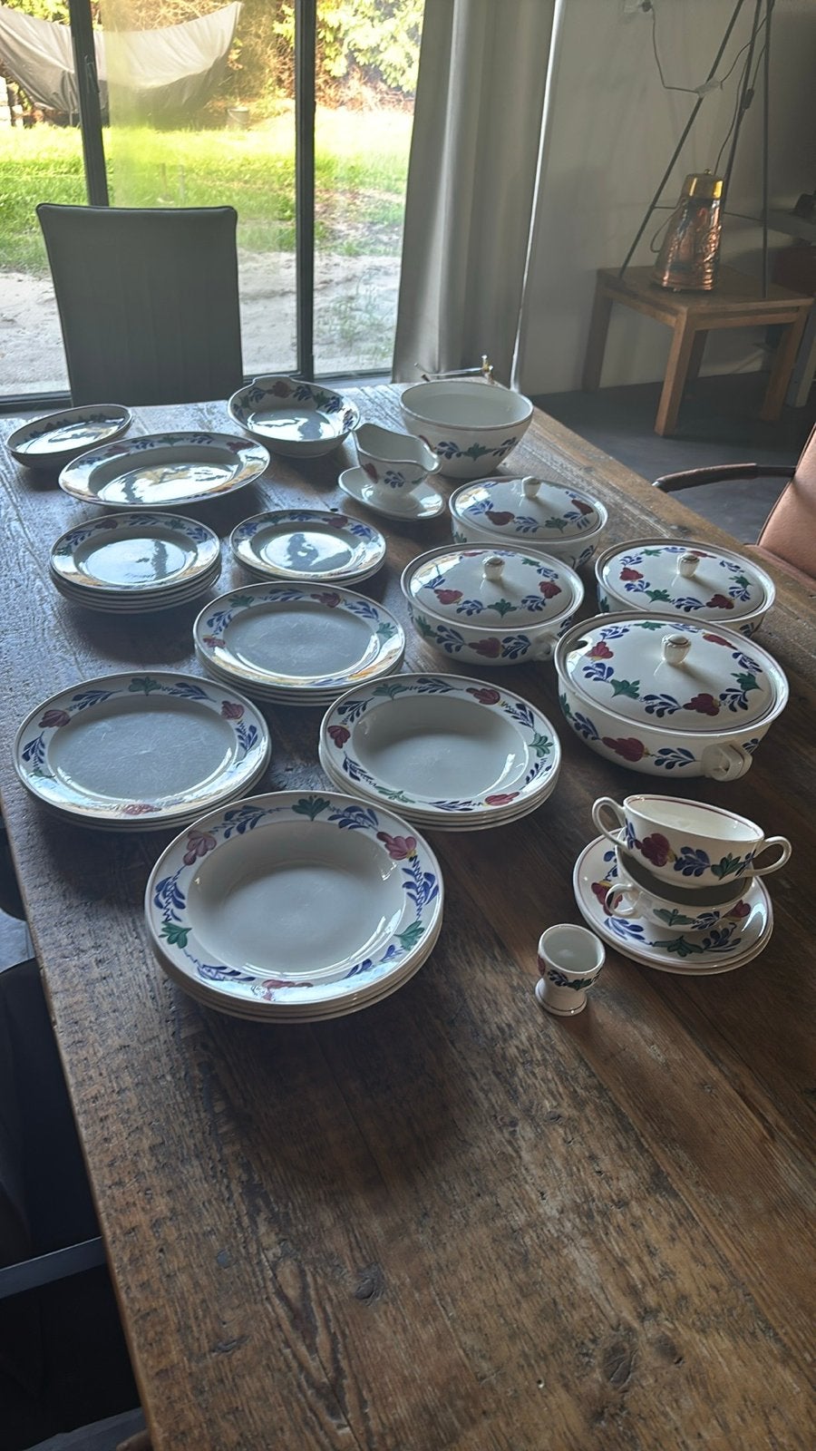 Uitgebreide Boerenbont Servies Set - Royal Sphinx & Boch, Ophalen of Verzenden