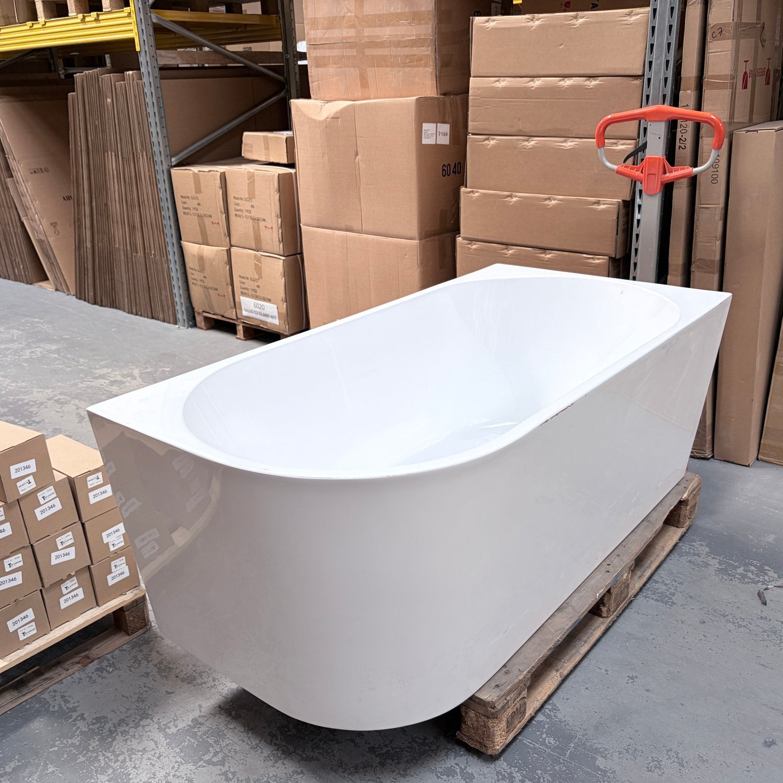 Design Half Vrijstaand Ligbad 150 cm Ovaal Wit SALE nr379