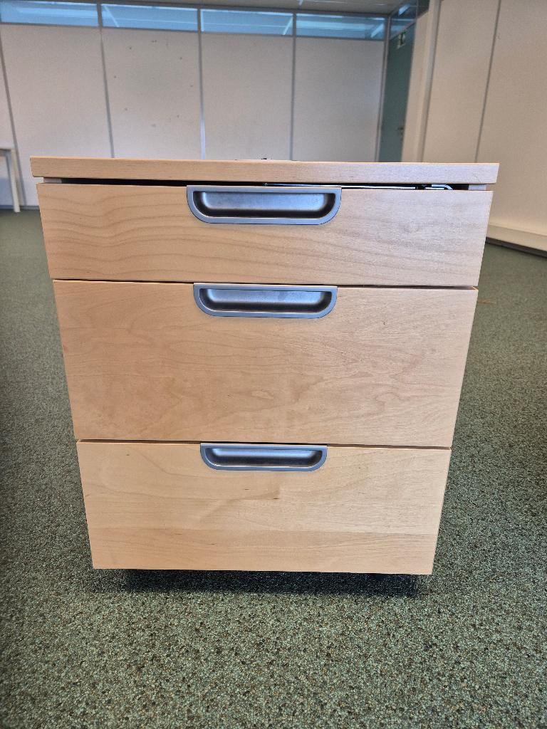 Ikea Galant ladenblok op wielen berkenfineer, Ophalen, Gebruikt, 3 of 4 laden, Minder dan 100 cm