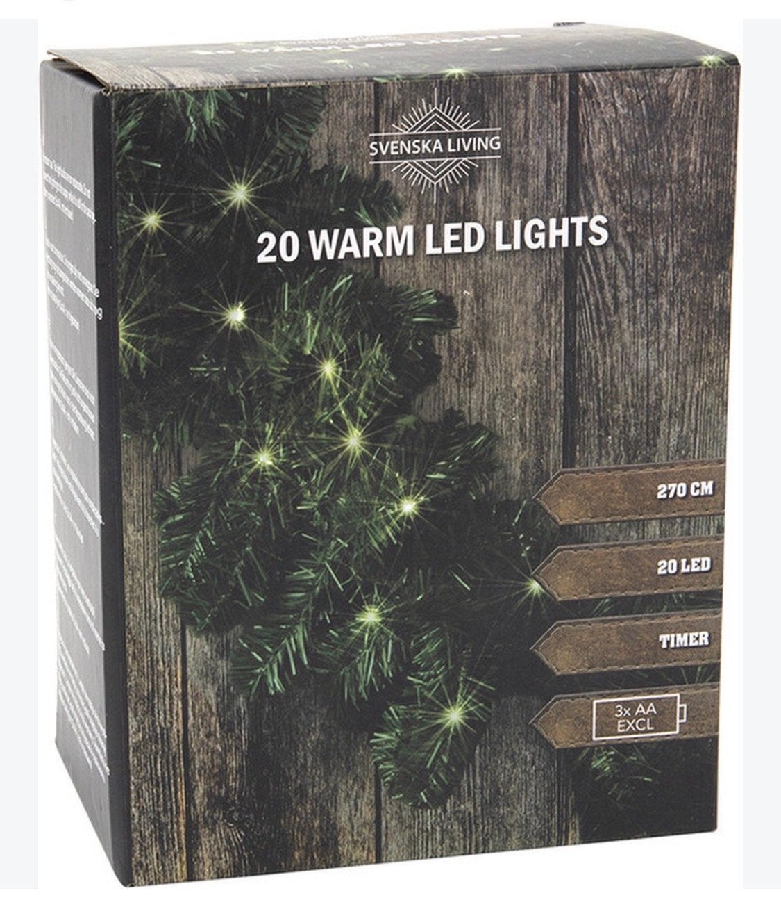 Svenska Living Kerstverlichting 20 Warm LED Lampjes 270cm, Ophalen of Verzenden, Nieuw