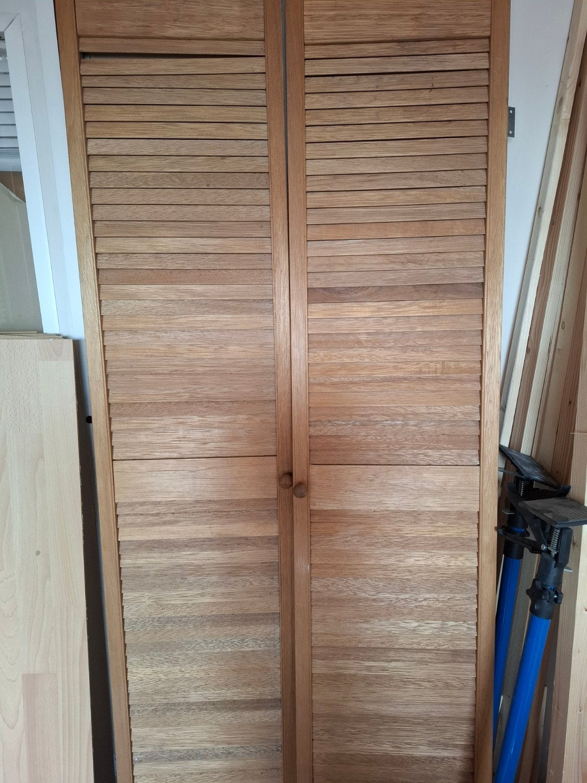 3 setjes (6) houten kastdeuren (jaloeziedeur), Huis en Inrichting, Kasten | Kledingkasten, Ophalen, Gebruikt, 200 cm of meer, 50 tot 100 cm