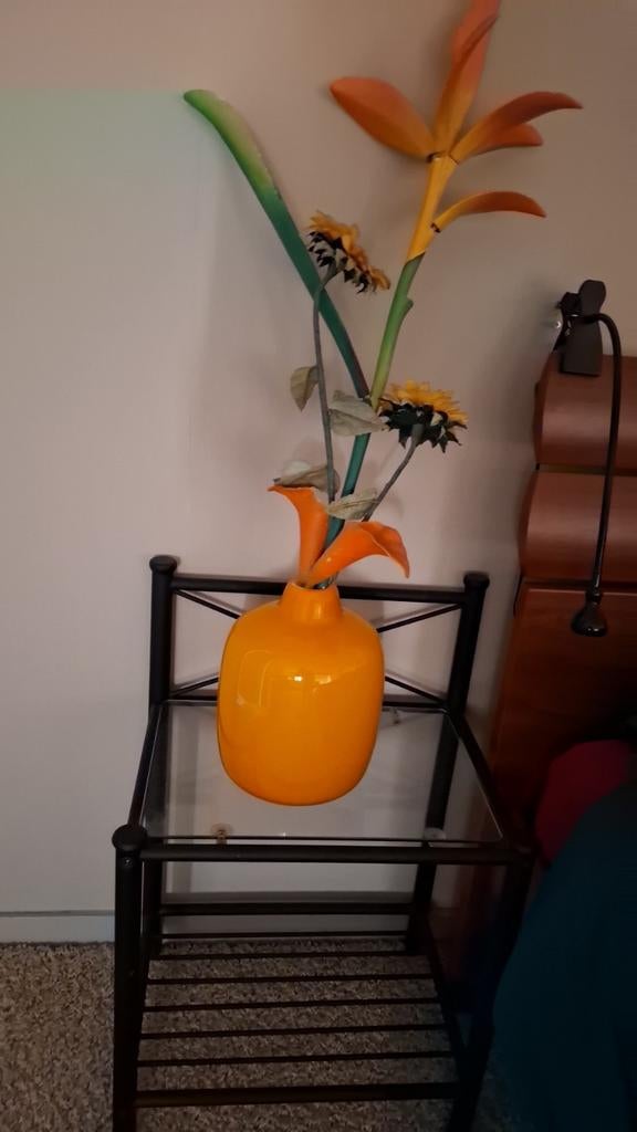 Vaas geel/oranje, Ophalen, Oranje, Glas