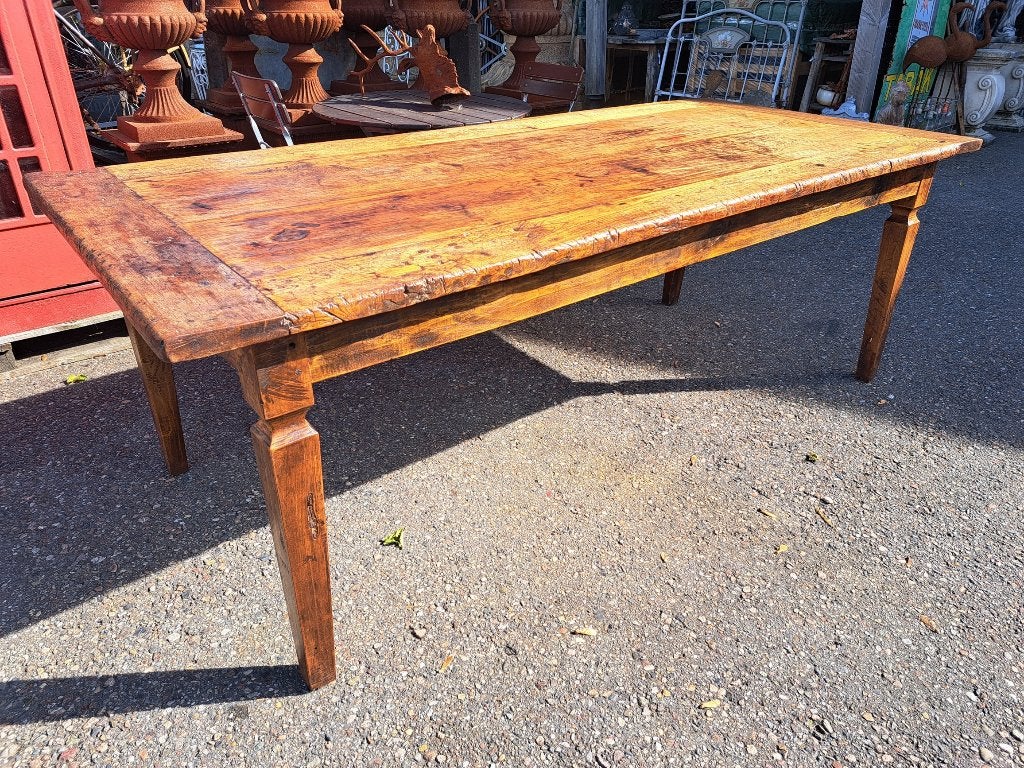 Antieke Franse boerentafel 230 x 102 x 80 cm oude top tafel, Ophalen