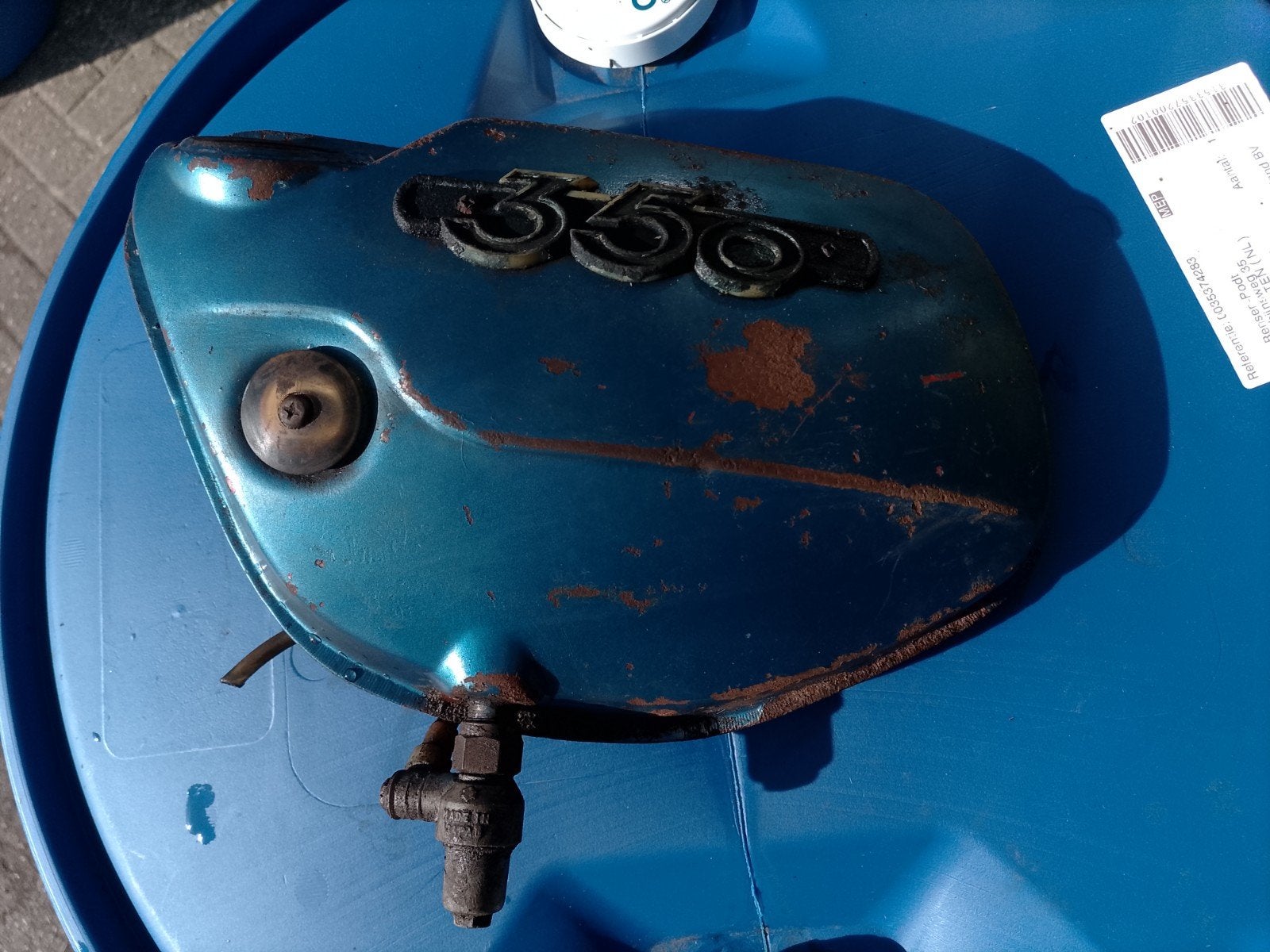 tankje Suzuki 350 metallic blauw, Ophalen of Verzenden