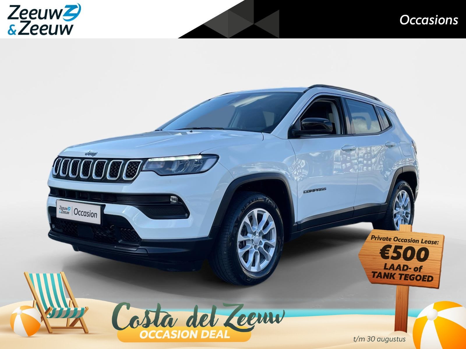 Jeep Compass 4xe 190 Plug-in Hybrid Electric Limited Lease E, Automaat, 12 maanden, Euro 6, Leder en Stof