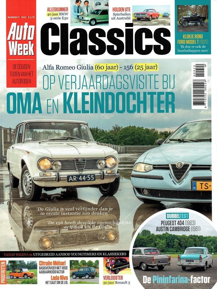 Autoweek Classics 2022 nr. 9 (o.a. Alfa Romeo Giulia & 156), Verzenden, Gelezen, Algemeen