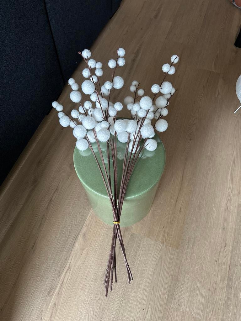 Decoratieve takken met witte bolletjes, Ophalen of Verzenden, Zo goed als nieuw, Binnen