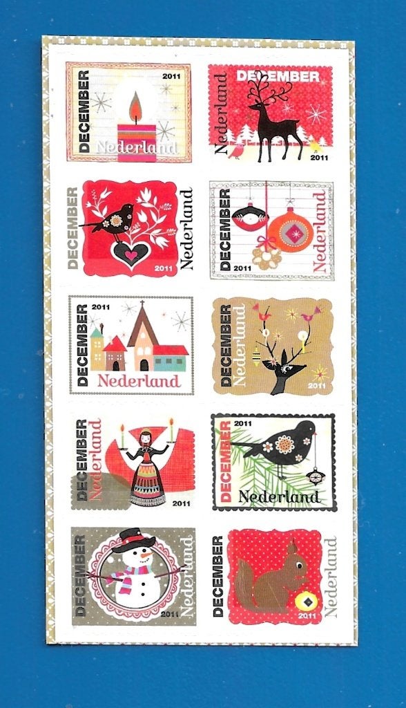 Decemberzegels 2011 - 10 zegels NVPH 2887-2896, Postzegels en Munten, Verzenden, Na 1940, Postfris