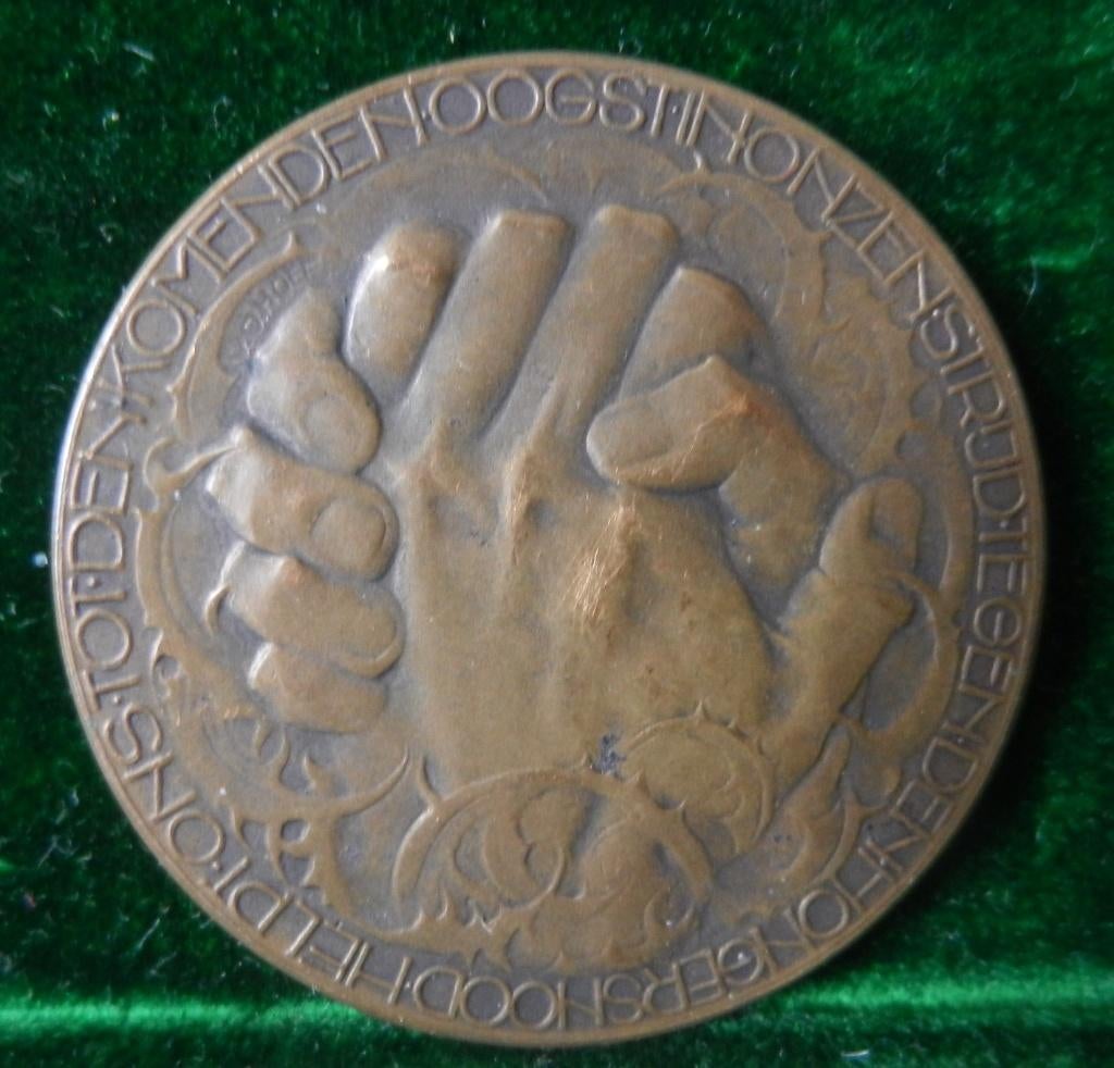 Bronzen penning Nl. Nansen Comité C vd Hoef en L Zijl 1923 2, Ophalen of Verzenden, Brons, Nederland