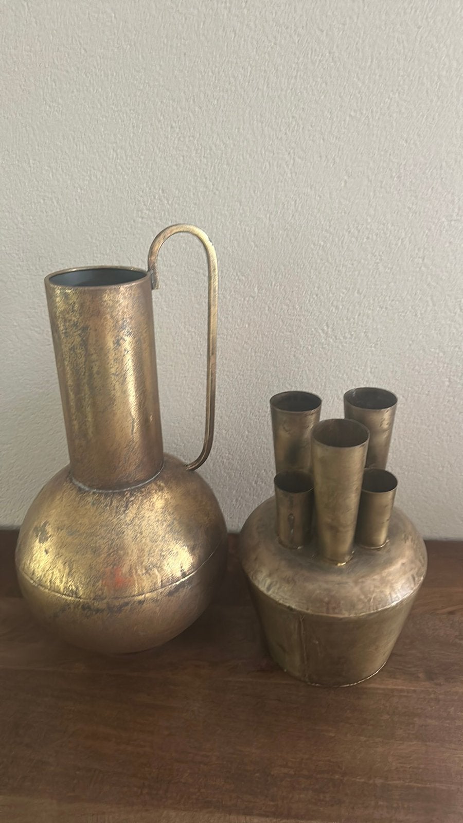 Twee vazen goud brons, Ophalen, Goud