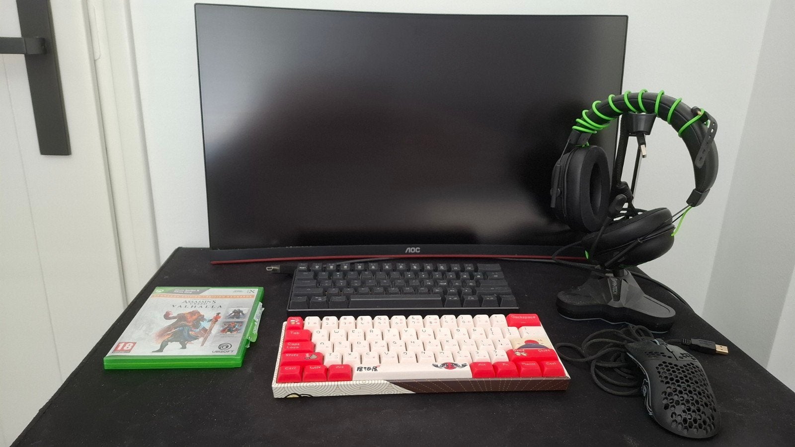 gaming setups monitor,2x toetsenborden,muis,muis bungee,game, Ophalen, Gebruikt