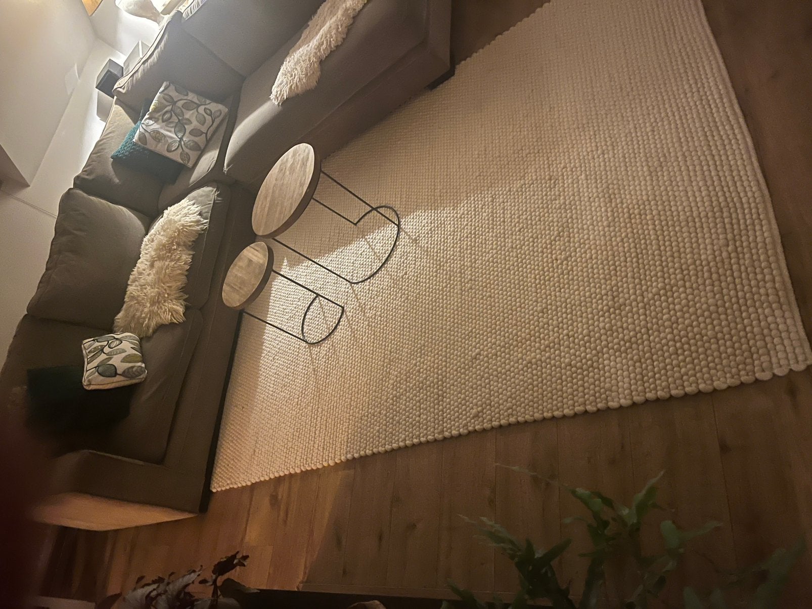 Vloerkleed wit wol, Ophalen, Wit, 200 cm of meer, Zo goed als nieuw