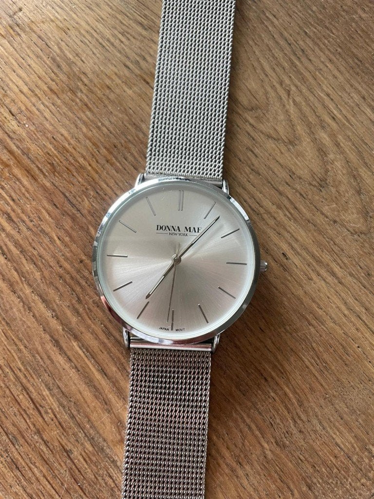 Donna Mai New York horloge zilver, Overige merken, Staal, Gebruikt, Staal