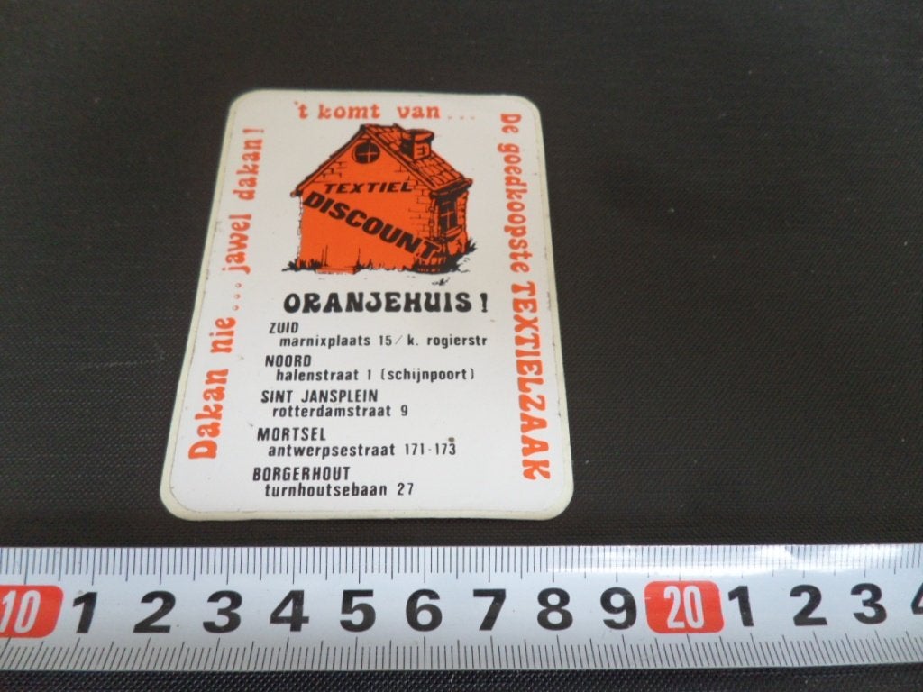 sticker textiel discount oranjehuis borgerhout mortsel antwe, Ophalen, Zo goed als nieuw
