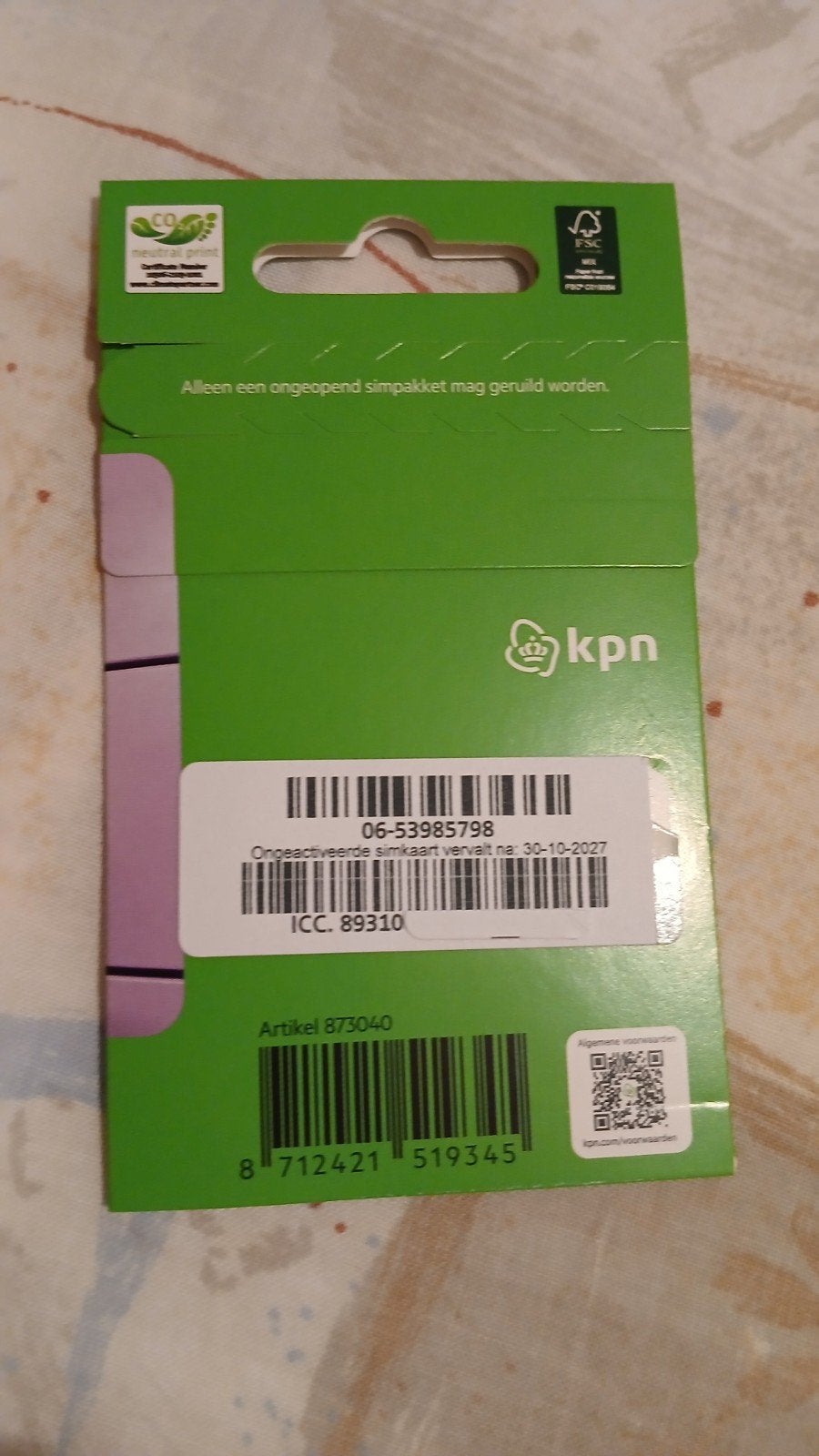 06-53-98-57-98 MOOI NUMMER KPN PREPAID SIMKAART NUMMER, Ophalen of Verzenden, Nieuw, KPN, Simkaart