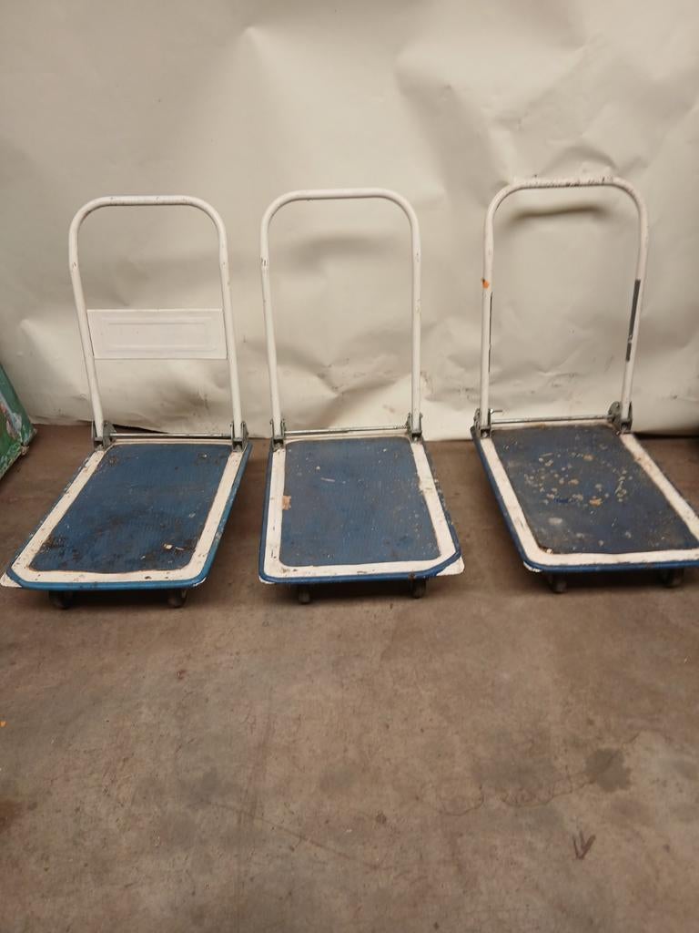 Set van 3 Gebruikte Transportkarren - Opvouwbaar Trolley, Ophalen