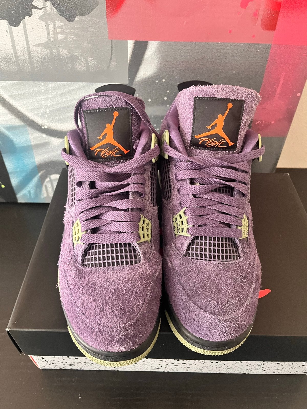 Nike Air Jordan 4 Retro Canyon Purple, Kleding | Dames, Schoenen, Ophalen of Verzenden, Zo goed als nieuw, Overige kleuren, Sneakers of Gympen