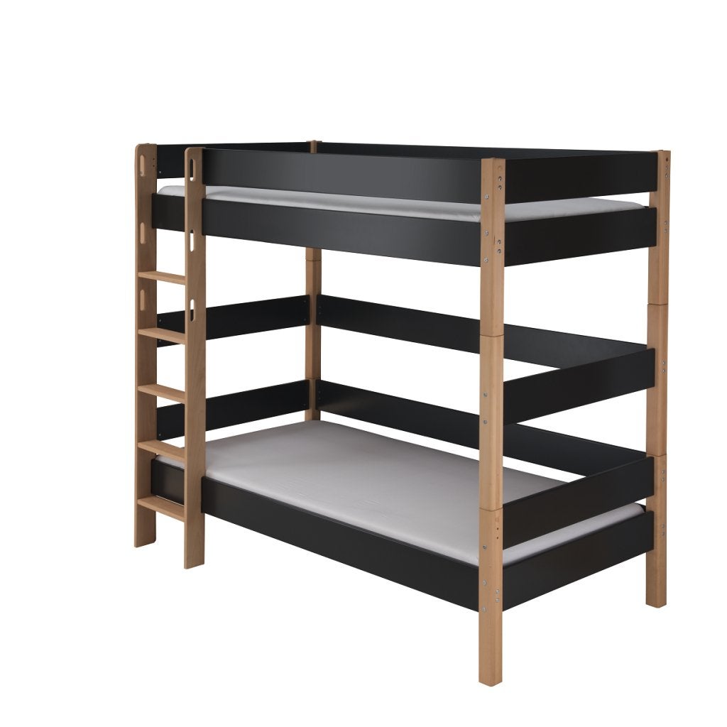 Infans Color stapelbed - 90x200 - Antraciet/beuken, Niet ingevuld, Niet ingevuld, Niet ingevuld
