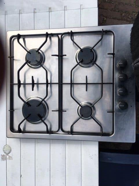Gas AEG  A 7700  RVS Gereviseerde Geteste  inbouwkookplaat, Ophalen, 4 kookzones, Zo goed als nieuw, Inbouw