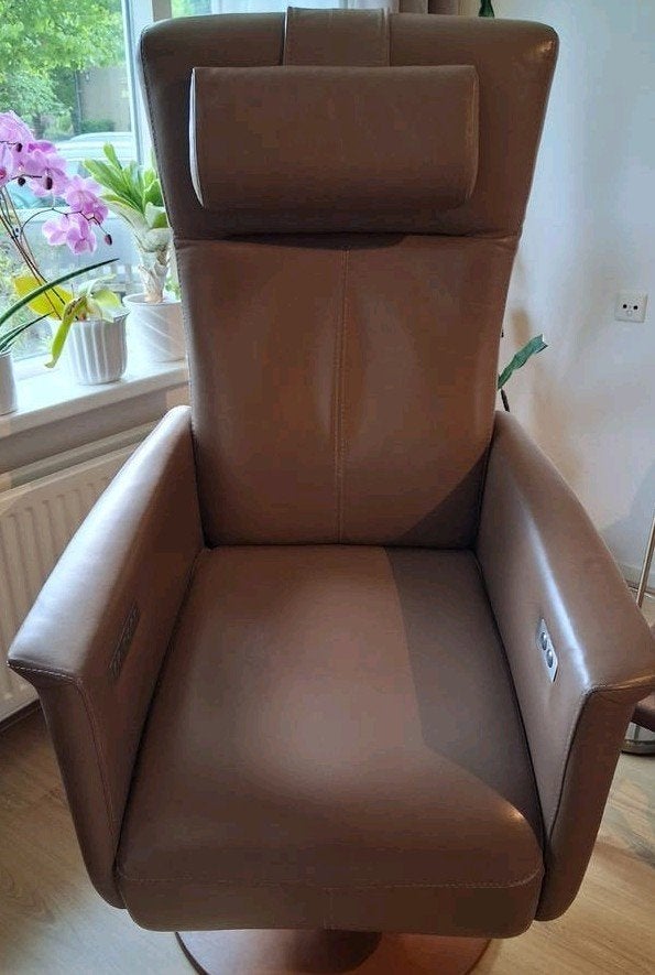 Prominent Relaxfauteuil - Bruin Leer, Huis en Inrichting, Ophalen, Gebruikt, Bruin, Modern, Comfort