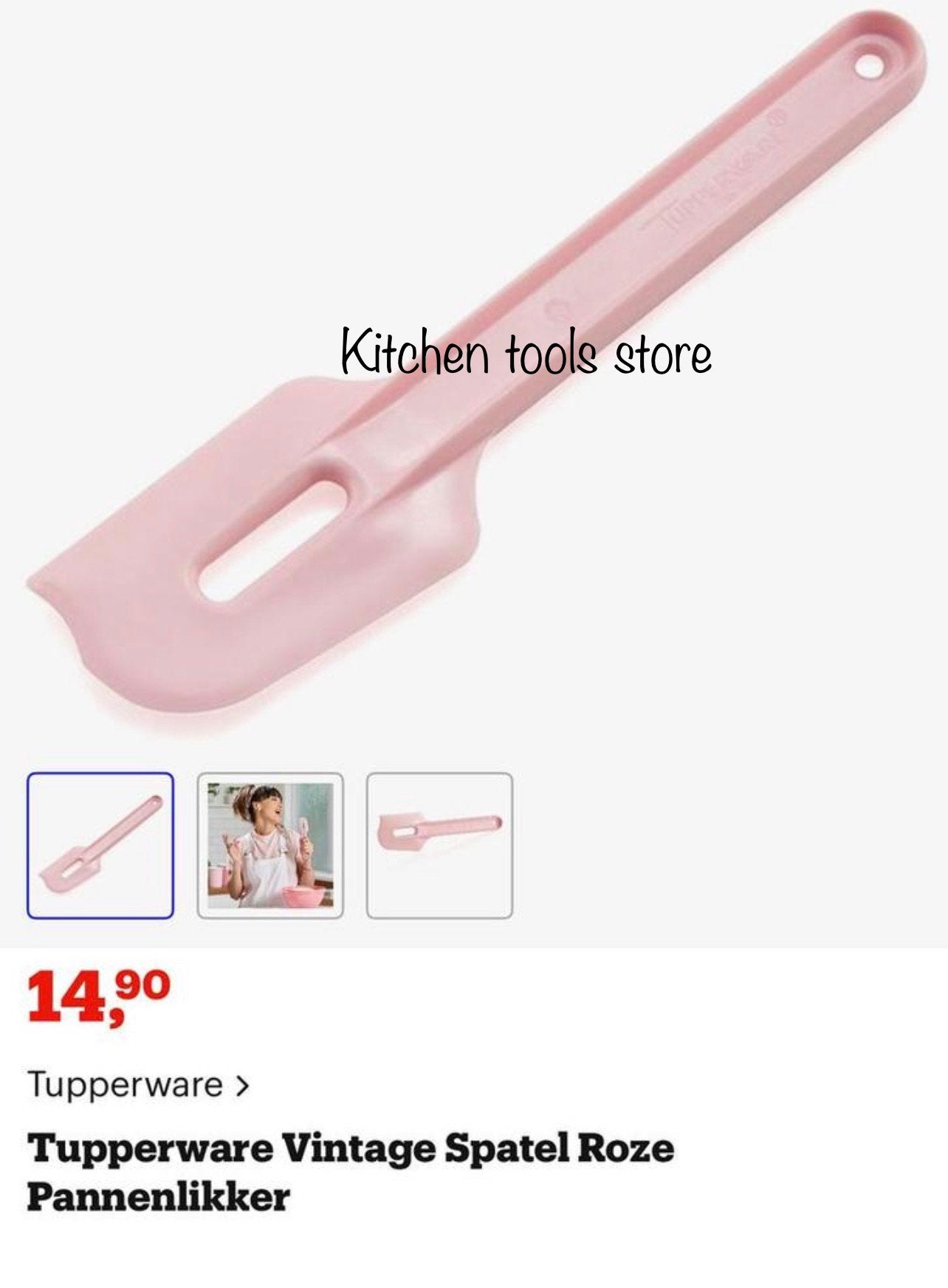 Tupperware vintage roze retro spatel pannenlikker voorraad, Overige kleuren, Overige typen, Nieuw, BPA-vrij