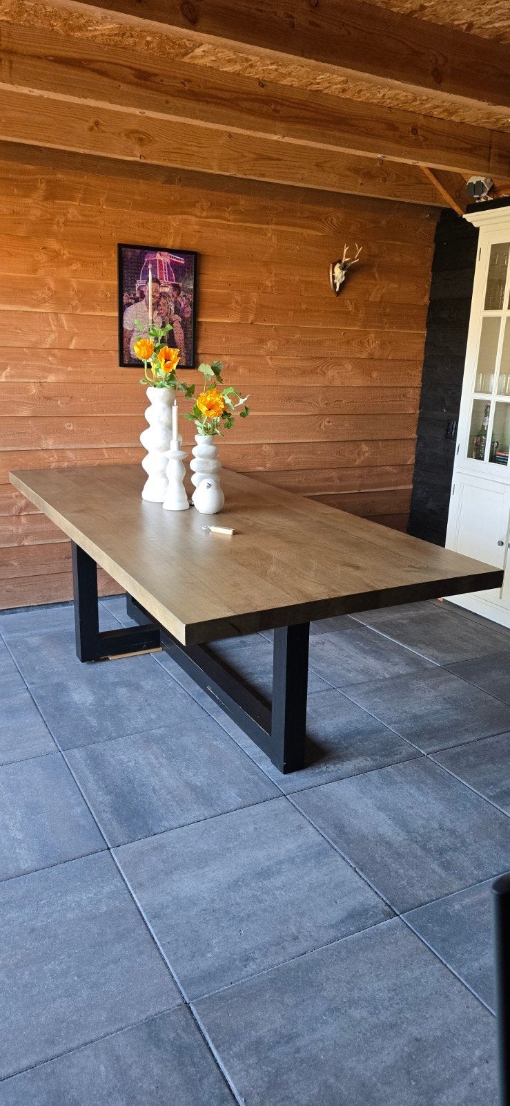 eiken tafel, Ophalen, 100 tot 150 cm, Eikenhout, 200 cm of meer