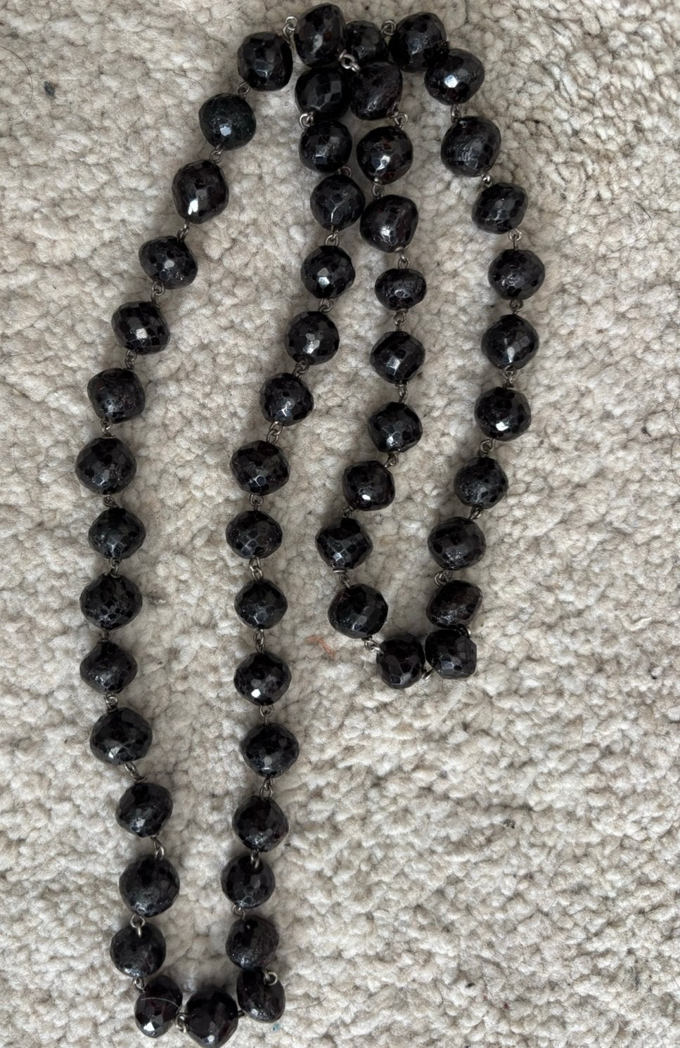 Antieke granaten ketting, Verzenden, Zilver