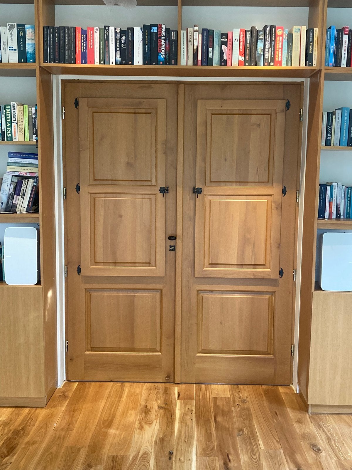 Eikenhouten en-suite binnendeuren met ruitjes en luiken, Doe-het-zelf en Verbouw, Ophalen, 120 cm of meer, Binnendeur, Zo goed als nieuw
