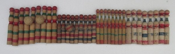 leuke collectie oude houten kegels, uit Frankrijk, Antiek en Kunst, Verzenden